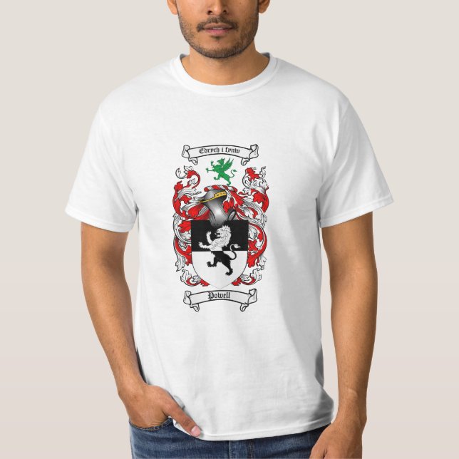 Powell Family Crest - Powell Coat of Arms T-Shirt (Front)
