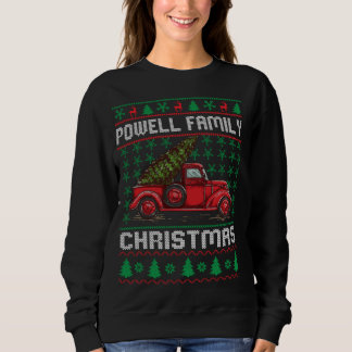 Powell Family Ugly Christmas Sweater Red Truck Fun
