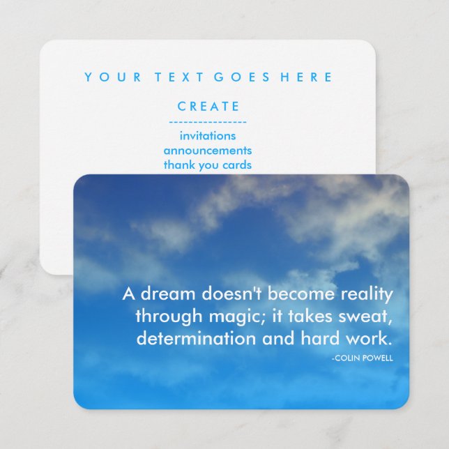 powell success quote invitation (Front/Back)