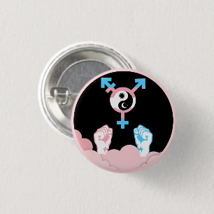 Power and Balance Sun and Moon Transgender Symbol 3 Cm Round Badge