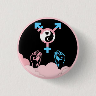 Power and Balance Sun and Moon Transgender Symbol 3 Cm Round Badge