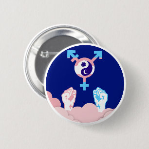 Power and Balance Sun and Moon Transgender Symbol 6 Cm Round Badge