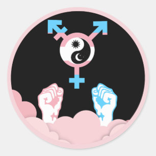 Power and Balance Sun and Moon Transgender Symbol Classic Round Sticker