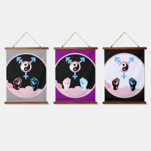 Power and Balance Sun and Moon Transgender Symbol Hanging Tapestry