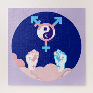 Power and Balance Sun and Moon Transgender Symbol Jigsaw Puzzle