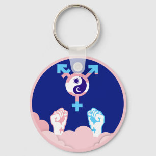 Power and Balance Sun and Moon Transgender Symbol Key Ring