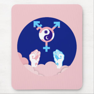 Power and Balance Sun and Moon Transgender Symbol Mouse Mat