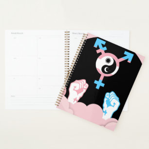 Power and Balance Sun and Moon Transgender Symbol Planner