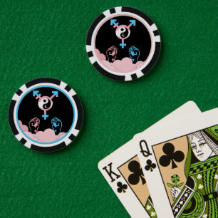 Power and Balance Sun and Moon Transgender Symbol Poker Chips
