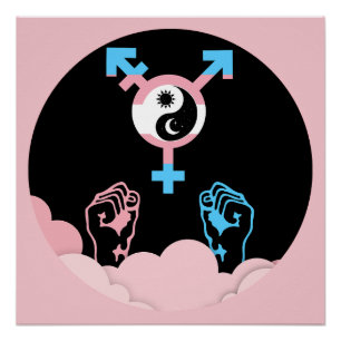 Power and Balance Sun and Moon Transgender Symbol Poster