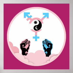 Power and Balance Sun and Moon Transgender Symbol Poster