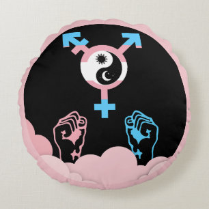 Power and Balance Sun and Moon Transgender Symbol Round Cushion