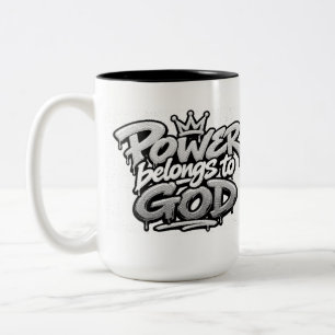 Power belongs to God Two-Tone Coffee Mug