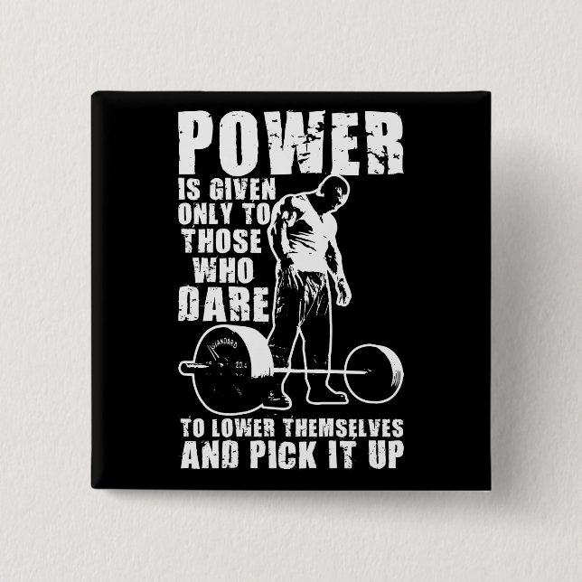 POWER - Bodybuilding Motivational 15 Cm Square Badge (Front)