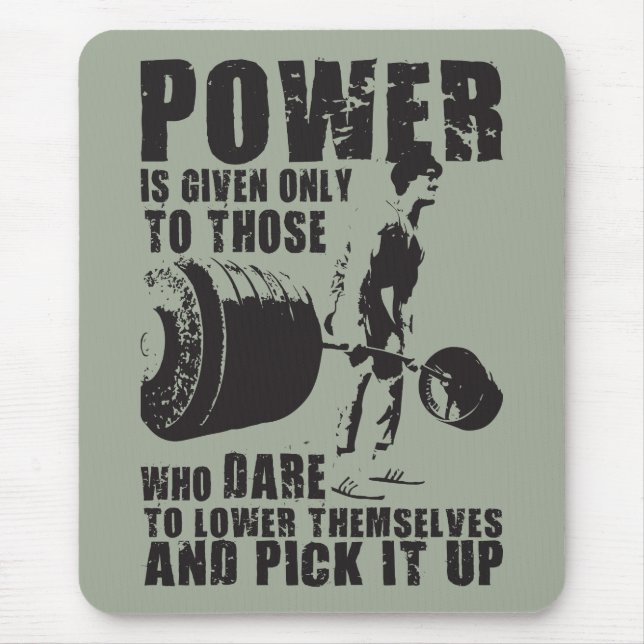 POWER - Bodybuilding Motivational Mouse Mat (Front)