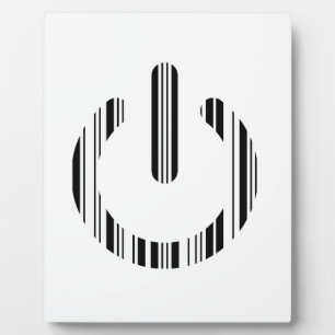 POWER BUTTON BAR CODE Power-Up Pattern Design Plaque