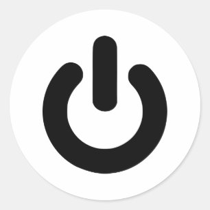 Power button classic round sticker
