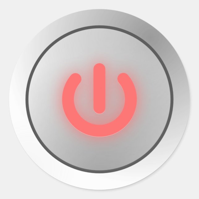 Power Button Classic Round Sticker (Front)
