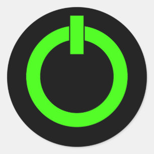 Power Button Round Stickers