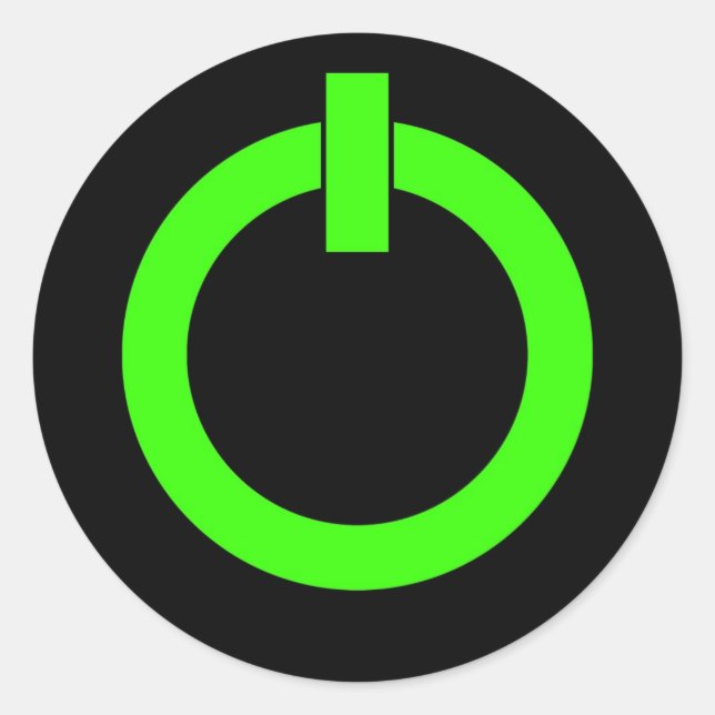 Power Button Round Stickers (Front)