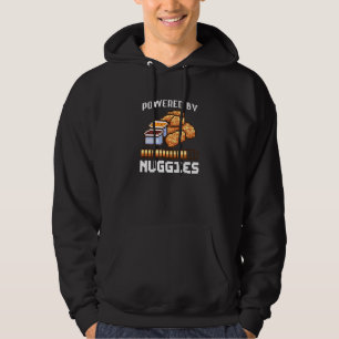 Power By Nuggies Pixalated Art Style Chicken Nugge Hoodie