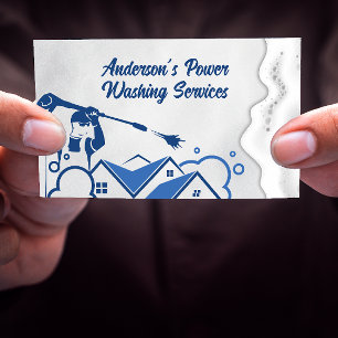 Power Cleaner Washing   Soap Suds Business Card