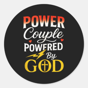 Power Couple - Christian Matching Tank Top Classic Round Sticker