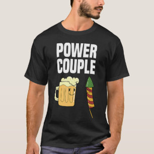 Power Couple Firework 4th Of July Patriotic Men W T-Shirt