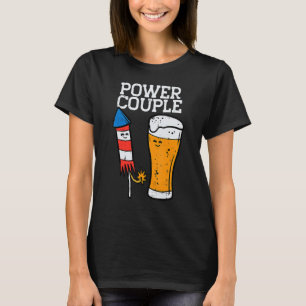 Power Couple Firework  4th Of July Patriotic Men W T-Shirt