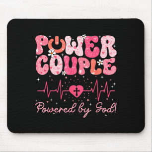 Power Couple Powered By God Heartbeat Valentine Re Mouse Mat