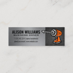 Power Drill   Construction Mini Business Card