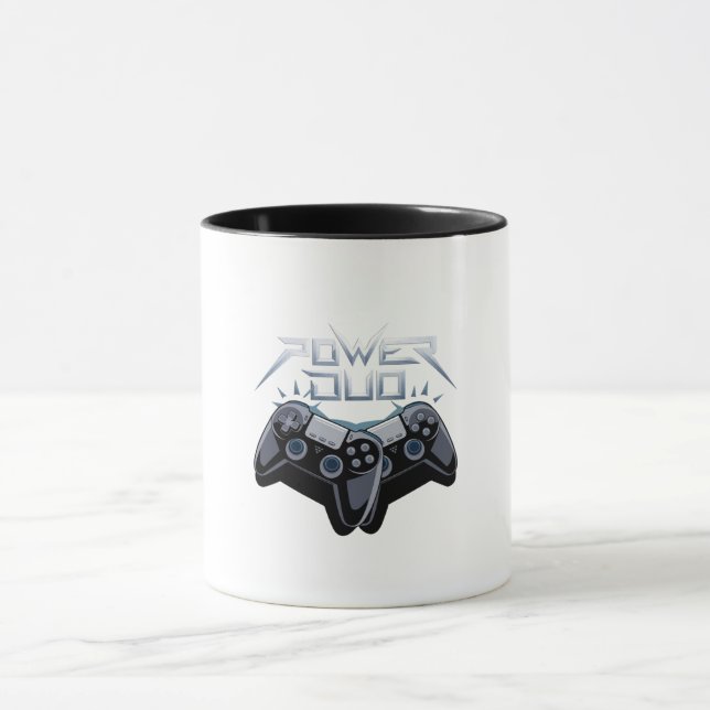  Power Duo Sleek Grey Gaming Mug (Center)