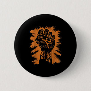 Power Fist Hand Inspiring Black Leaders Black Hist 6 Cm Round Badge