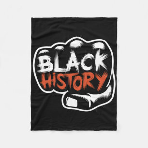 Power Fist Hand Inspiring Black Leaders Black Hist Fleece Blanket