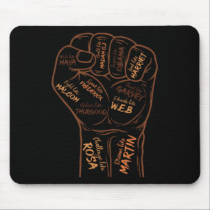 Power Fist Hand Inspiring Black Leaders Black Hist Mouse Mat