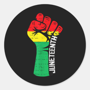 Power Fist Juneteenth 1865 Freedom African June 19 Classic Round Sticker