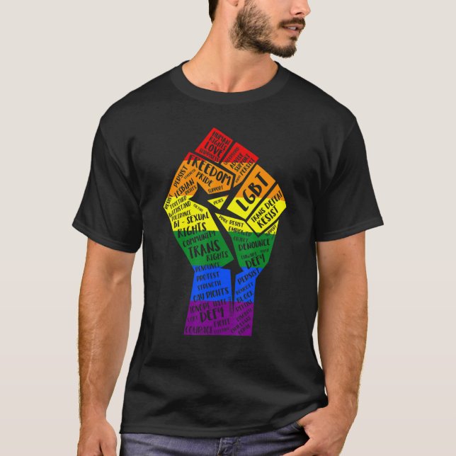 Power Fist Lgbt Gay Lesbian Transgender Bisexual P T-Shirt (Front)