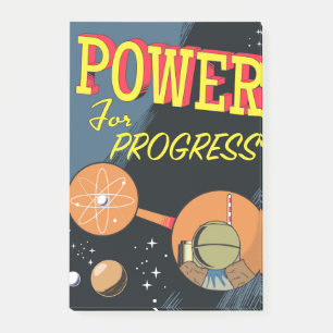 Power For Progress vintage Atomic poster Post-it Notes
