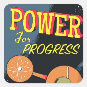 Power For Progress vintage Atomic poster Square Sticker