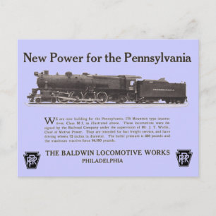 Power For The Pennsylvania Railroad 1926 Postcards