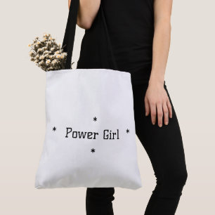 Power Girl Create Your Text Size Large Shoulder Tote Bag