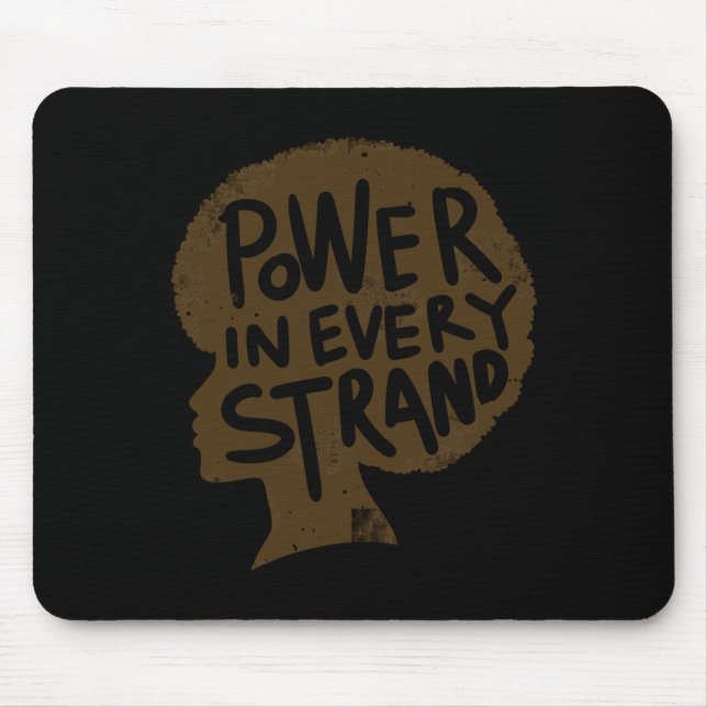 Power In Every Strand Afro Pride Sticker  Mouse Mat (Front)
