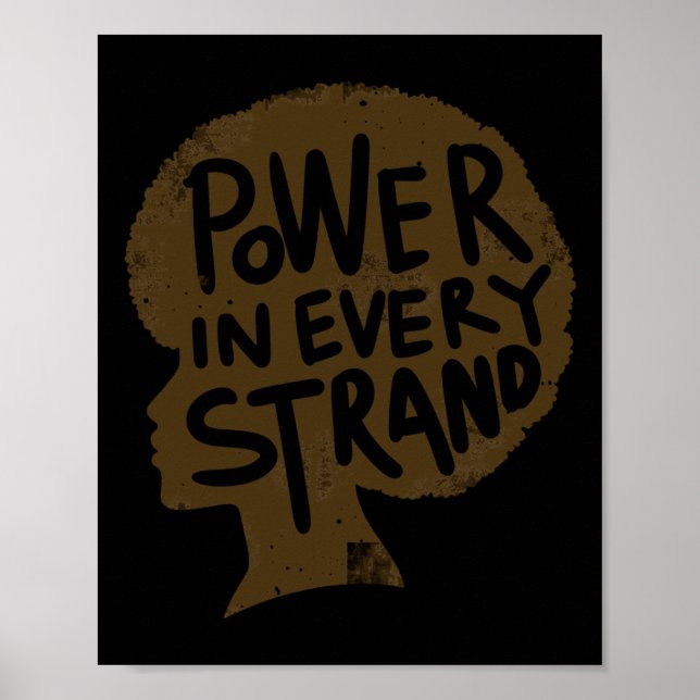 Power In Every Strand Afro Pride Sticker  Poster (Front)