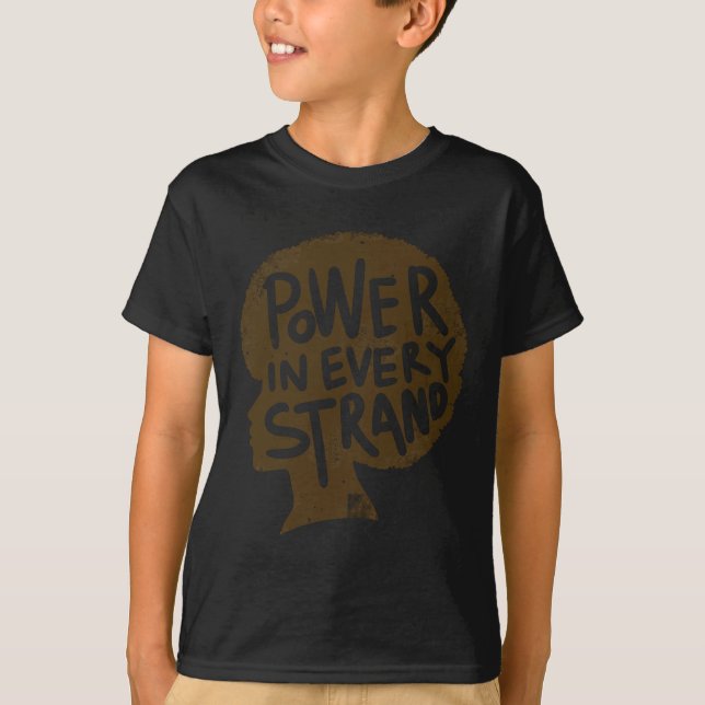Power In Every Strand Afro Pride Sticker  T-Shirt (Front)