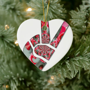 Power in the Palm: The Two-Finger Salute Ceramic Tree Decoration