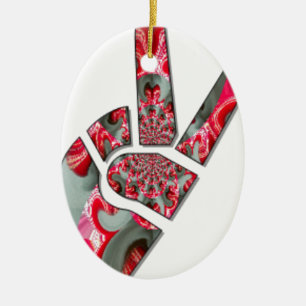 Power in the Palm: The Two-Finger Salute Ceramic Tree Decoration