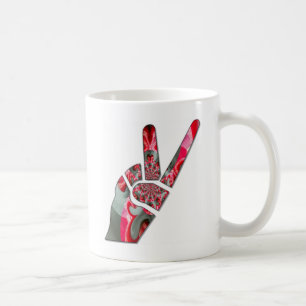 Power in the Palm: The Two-Finger Salute Coffee Mug