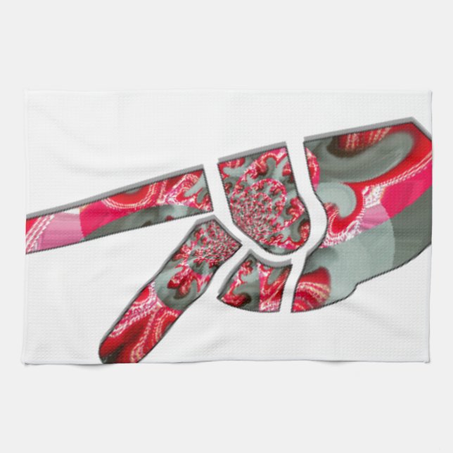 Power in the Palm: The Two-Finger Salute Tea Towel (Horizontal)