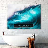 Power Inspirational Word Ocean Wave Photograph