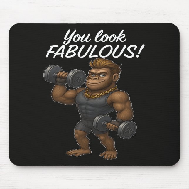 Power Lifter Gorilla – Fabulous and Fierce Mouse Mat (Front)